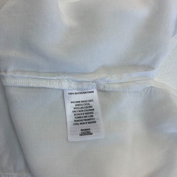 Treasure & Bond Shirt Womens XS Extra Small White Rayon Long Sleeve Sheer Top - Picture 7 of 11